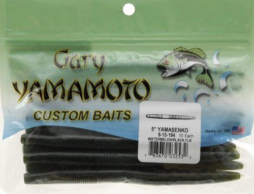 GARY YAMAMOTO CUSTOM BAITS Senko Series 9-10-167 Fishing Bait, Soft Bait,  Plastic, Motor Oil with Red Flake Bait