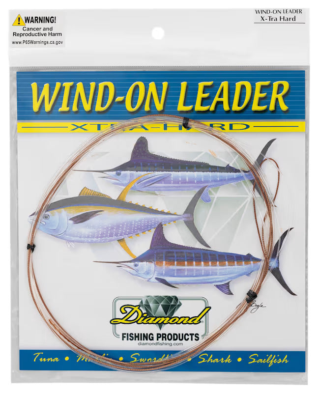 Diamond X-Tra Hard Wind-On Leaders 25ft Clear White