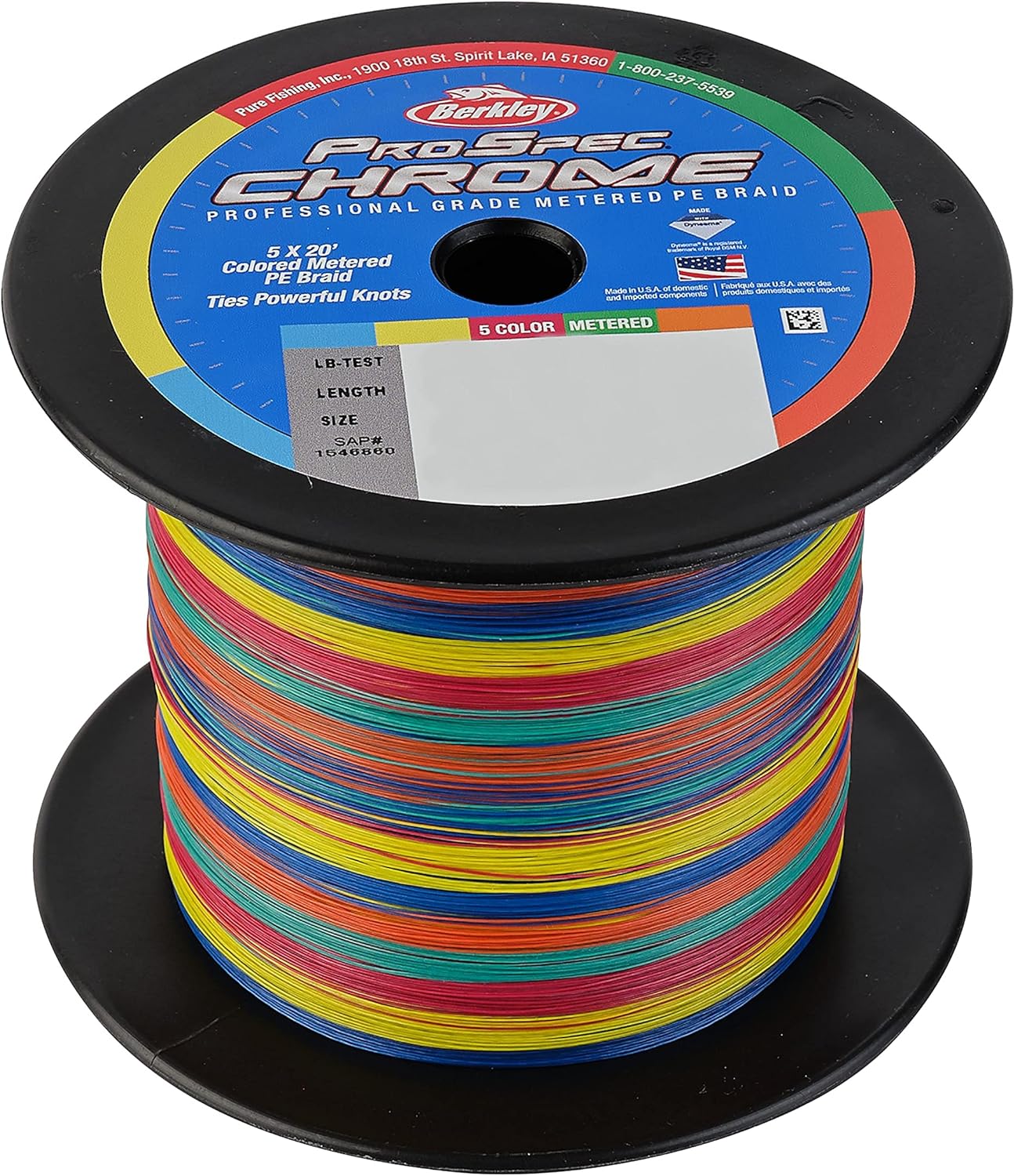 Berkley ProSpec Chrome 5x20' Metered Braided Line 100lb 1500yd