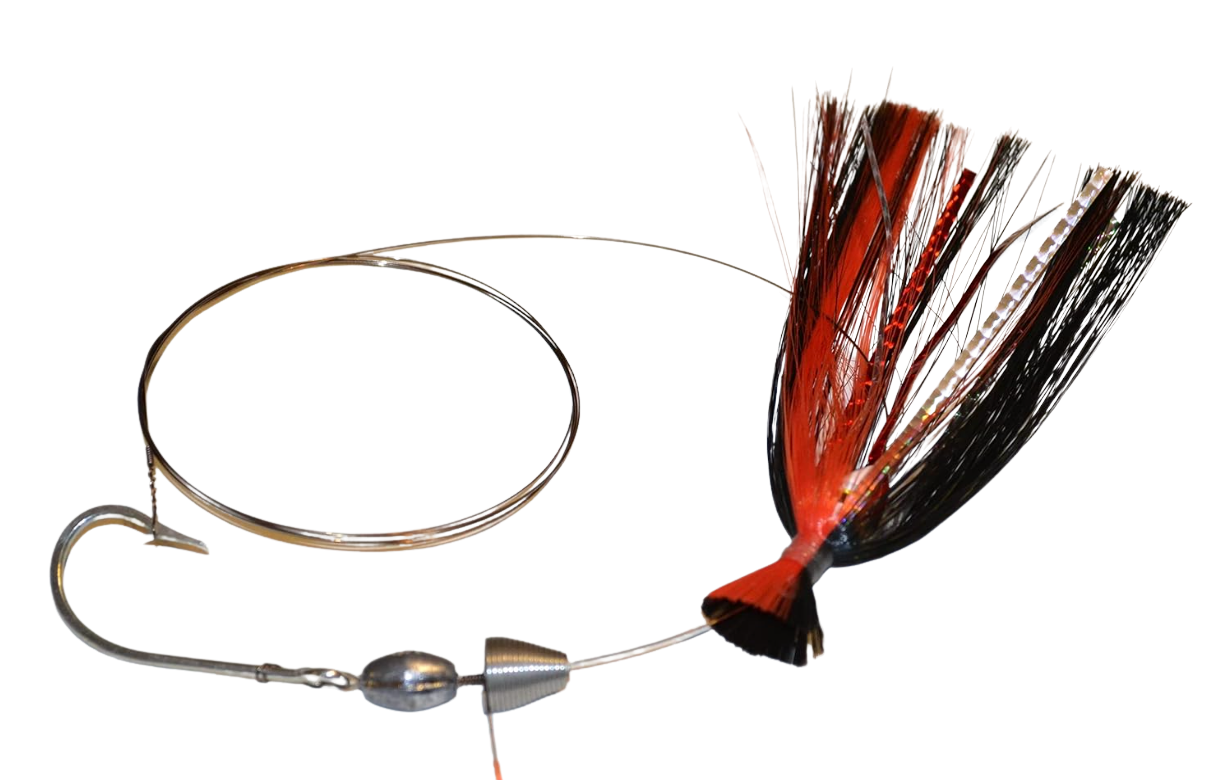 Blue Water Candy 8/0 Ballyhoo Rig #9 Wire Red/Black