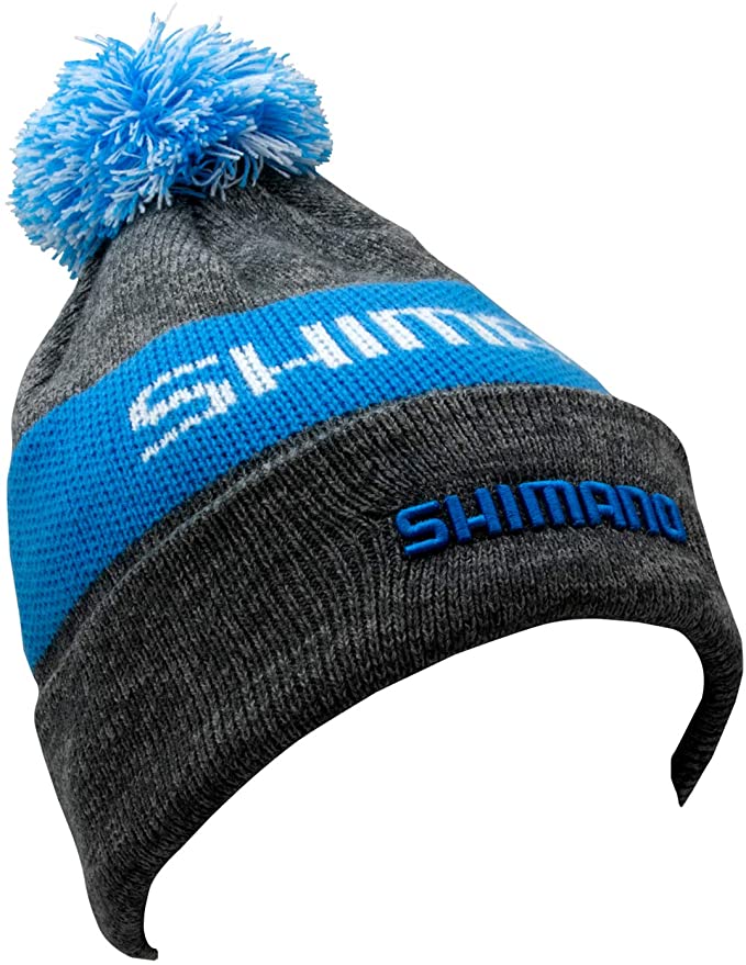 Shimano Multi-Color Beanie Embroidered logo Knitted cap, OSFM, Blue pom