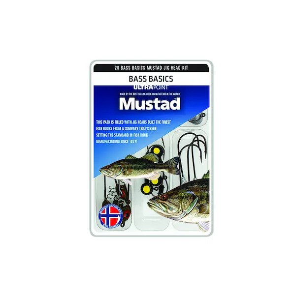 Mustad Bass Basics Jighead Kit, 20/Pack