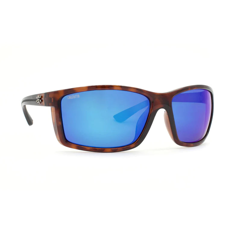 Calcutta Boulders Polarized Sunglasses Tortoise Frame/Blue Mirror Lens
