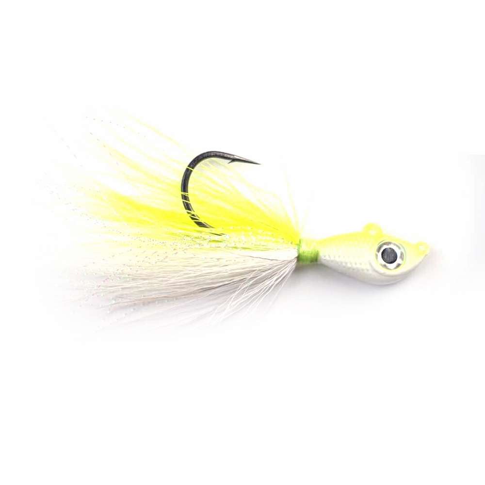 Mustad Big Eye Bucktail 6oz Chartreuse/ White