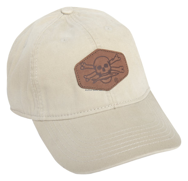 Calcutta Twill Cap with Leather Patch and Adjustable Back, Khaki