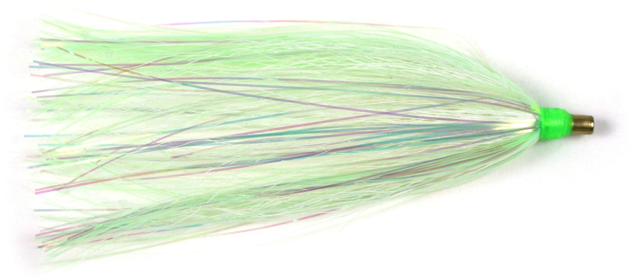Sea Striker Bucktail Teaser 3", White/Chartreuse Mylar, 3/Pack