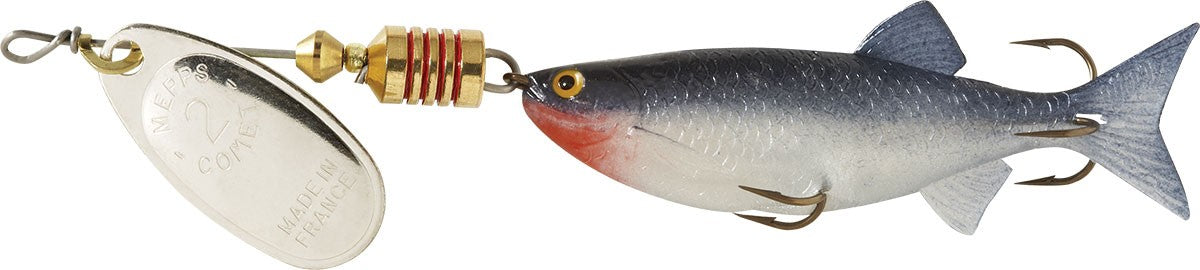Mepps Comet Mino In-Line Spinner Silver Blade with Shad Mino, Floating