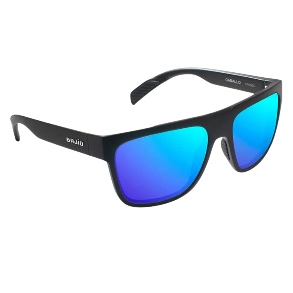 Bajio Sunglasses Caballo Black Matte/Blue Mirror Glass