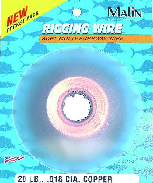 Malin Premium Soft Copper Rigging Wire, .018 Dia., 20#, 200 ft Dispenser