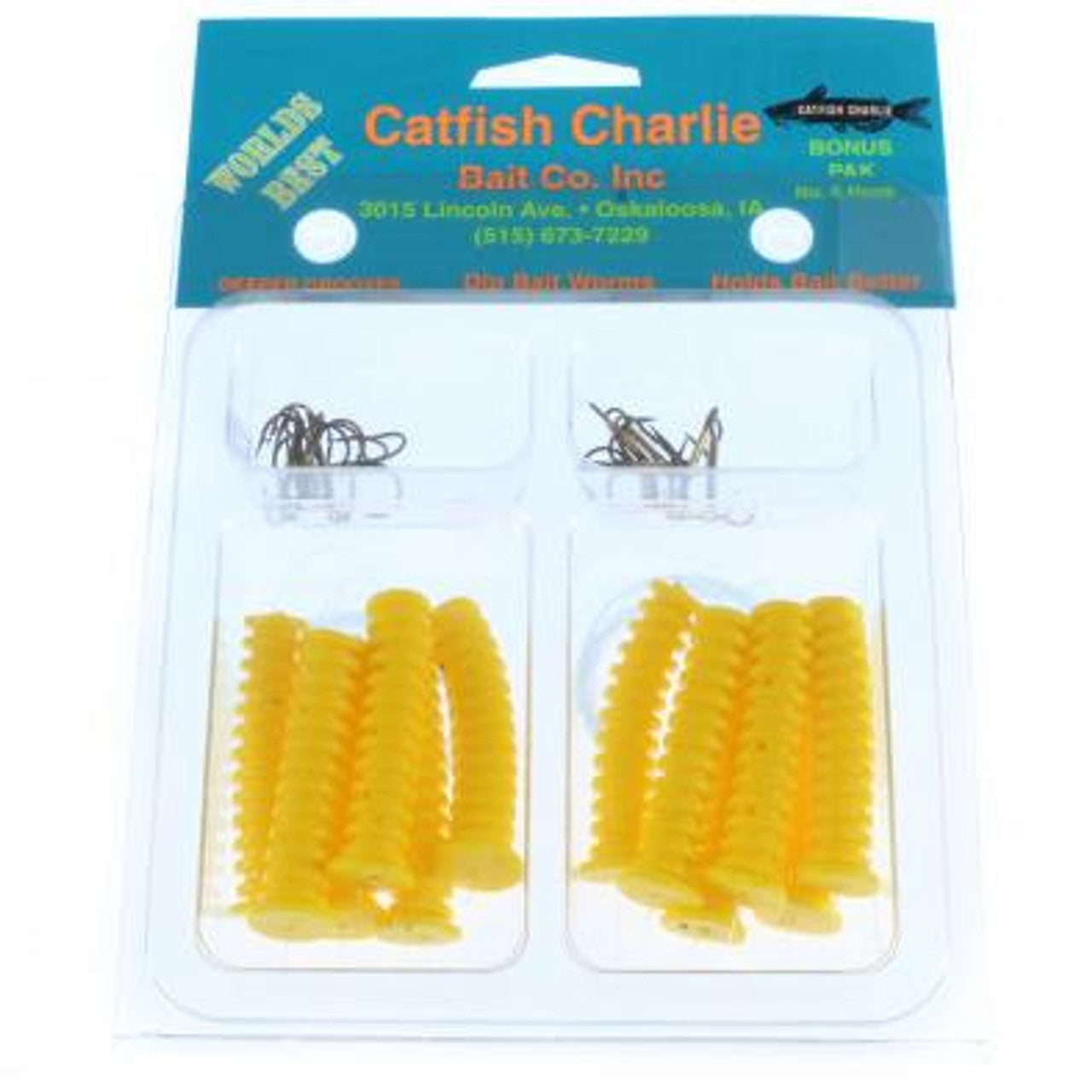 Catfish Charlie Dip Bait Worm, 12pk