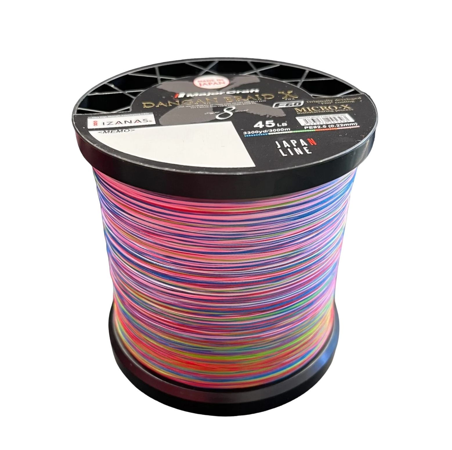 Major Craft Dangan Braid X8 Multi Color 8-Strand Braided Line 3280yd