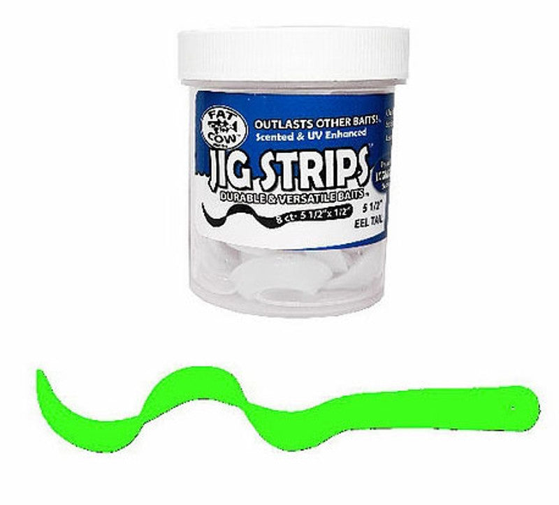 Fat Cow Jig Strips Eel Tail 5 1/2" X 1/2" Scented (8ct)