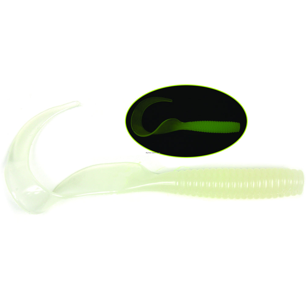 GOT-CHA Curltail Grub, 8" Nite Glow, 25/Pack