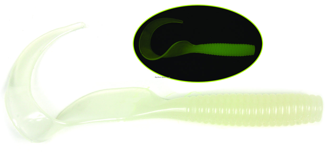 GOT-CHA Curltail Grub, 8" Nite Glow, 25/Pack