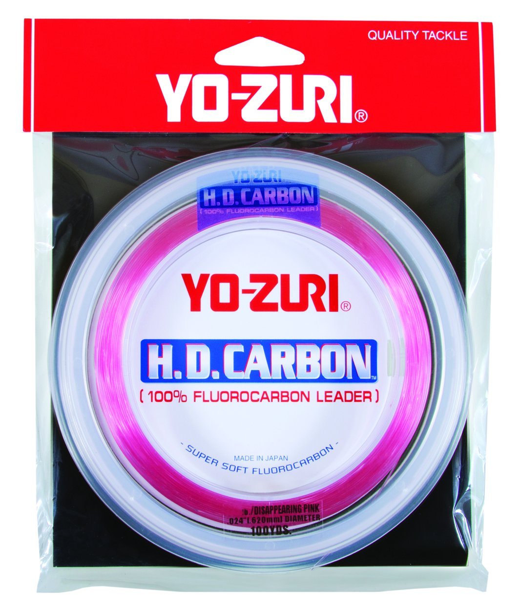 Yo-Zuri HD Carbon 100% Fluorocarbon Leader (15-200lb, 100yd, Disappearing Pink)