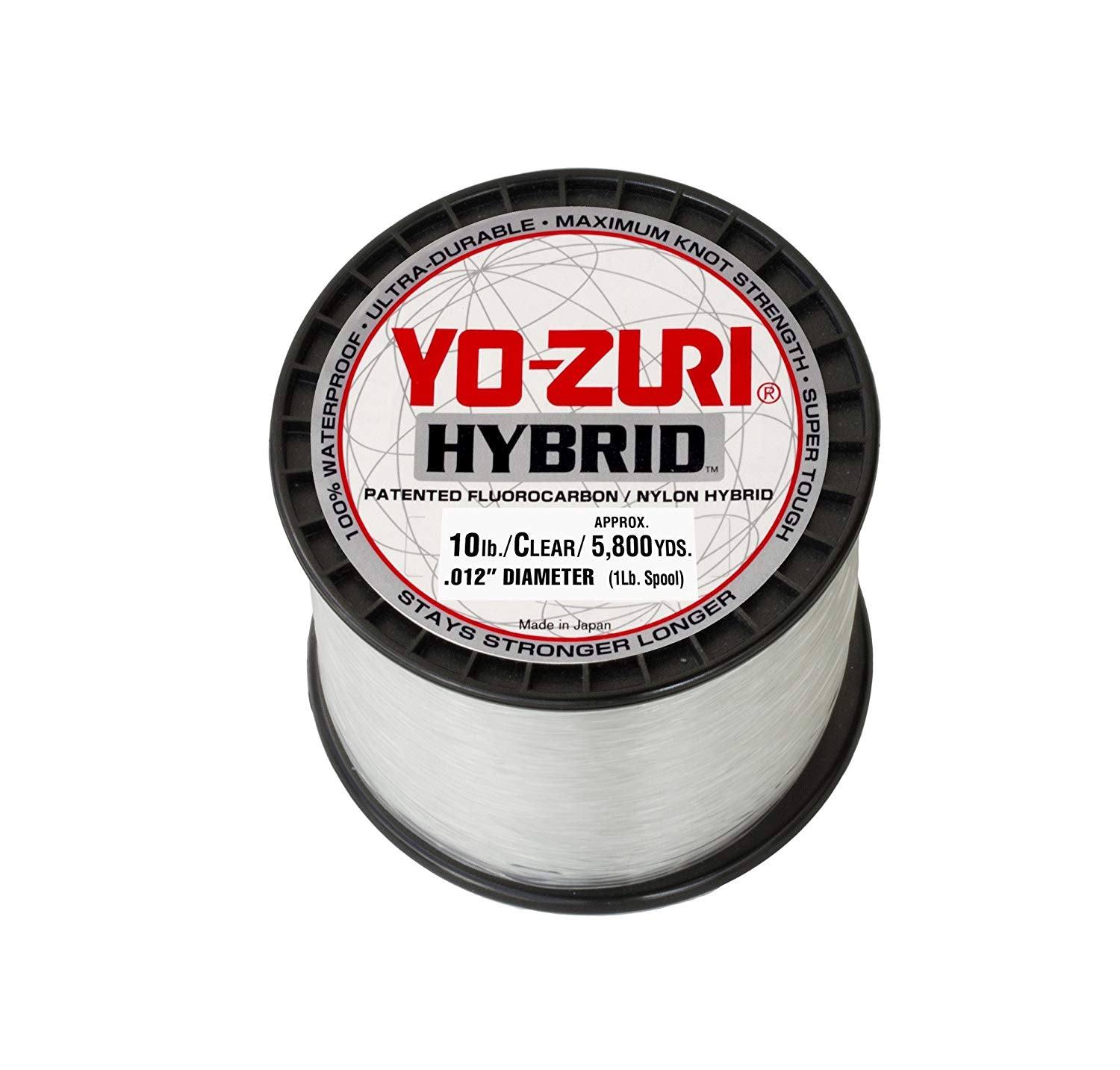 Yo-Zuri Hybrid Fluorocarbon Main Line Fishing Line, 10lb, 5800yd, Clear