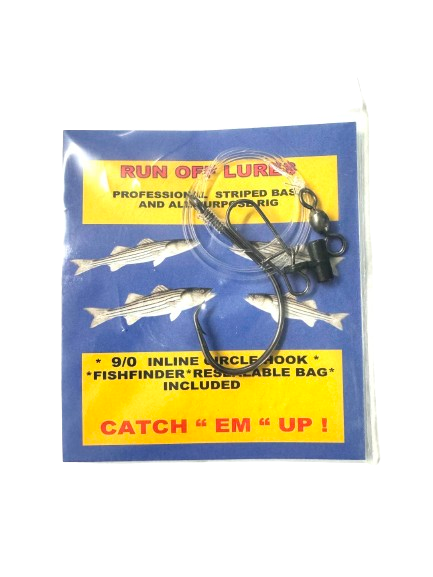 fish finder lures Run Off Lures Striped Bass 9/0 Fish Finder Rig