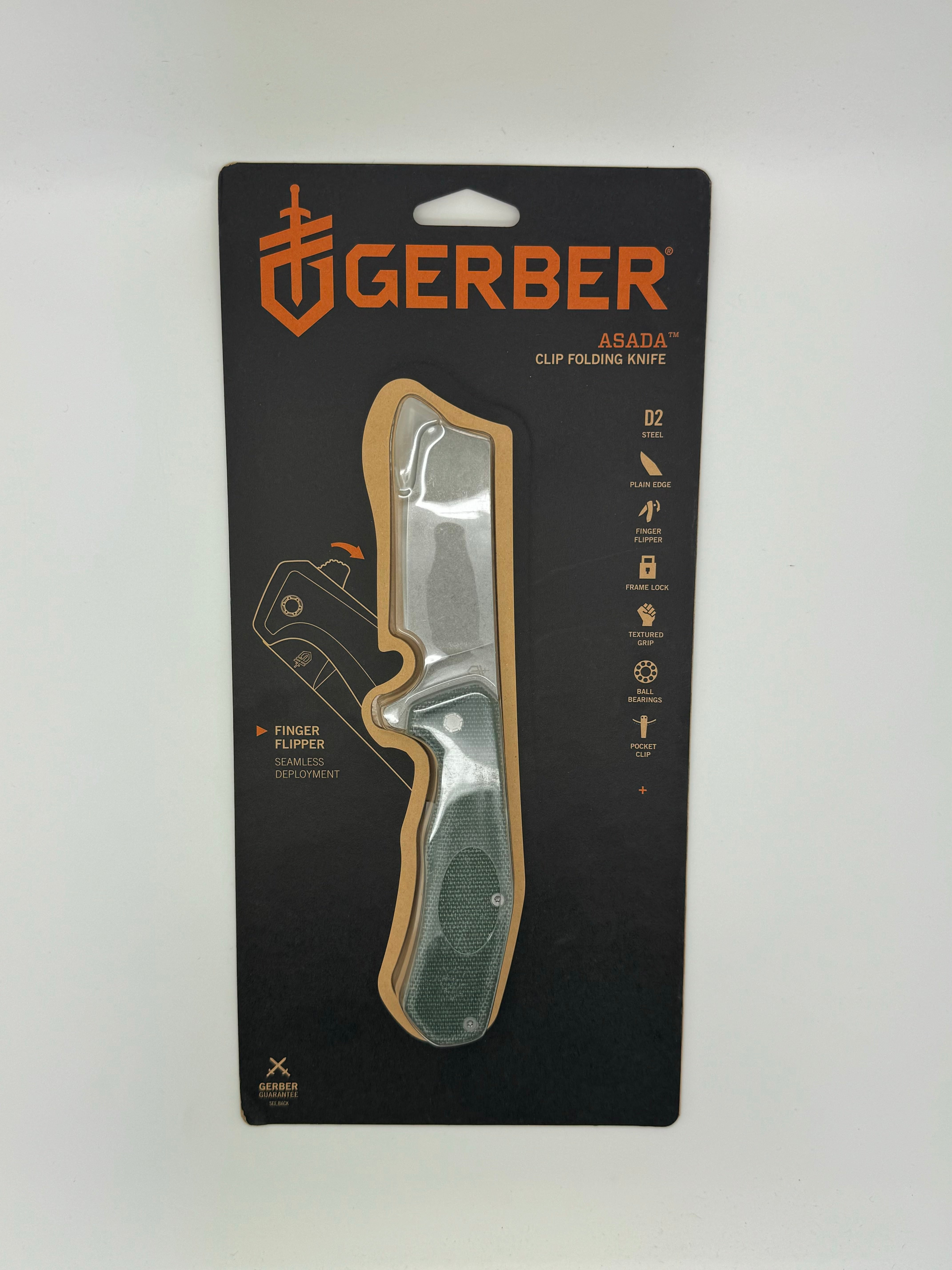 Gerber Gear Asada Folding Pocket Knife Cleaver, Olive-Micarta