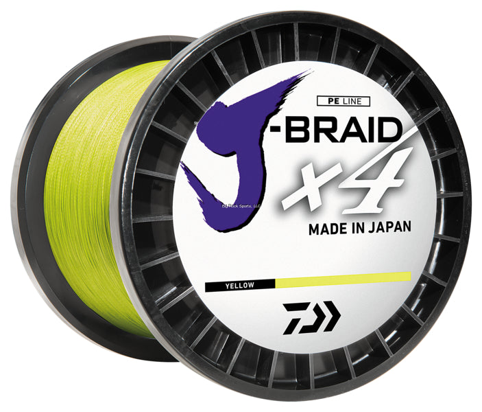 Daiwa J Braid 4 Weave Braided Line 150-300yd Blue/Green 3000yd Yellow