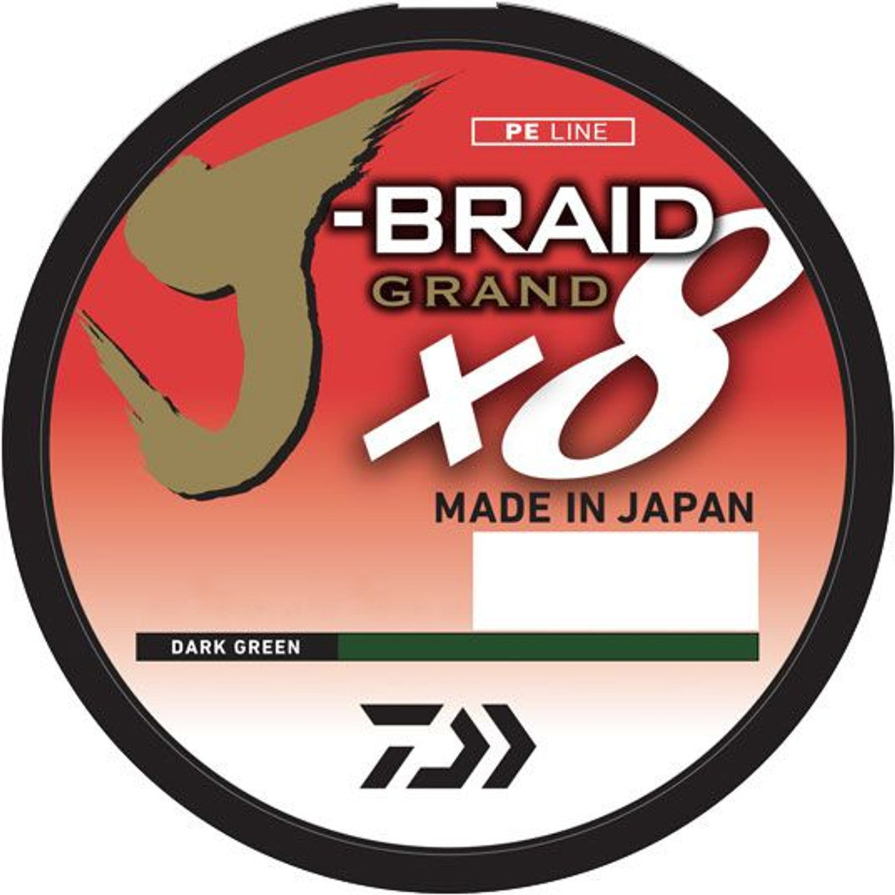 Daiwa J-Braid x8 Grand 8 Strand Braided Line 8lb 550yd Filler Spool, Multicolor