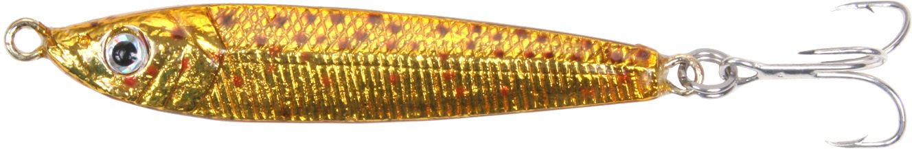GOT-CHA Jigfish Lure, 4", 4 oz, 3/0 Treble Hook, Gold