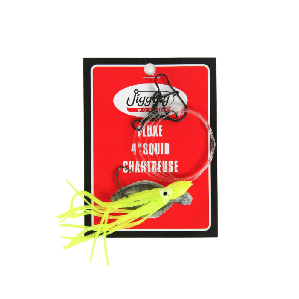 Jigging World Fluke Rig with 4" Squid