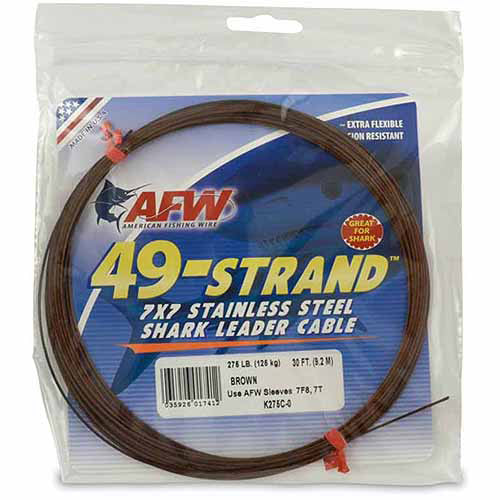 American Fishing Wire 49 Strand 7x7 Camo Stainless Steel Shark Leader Cable