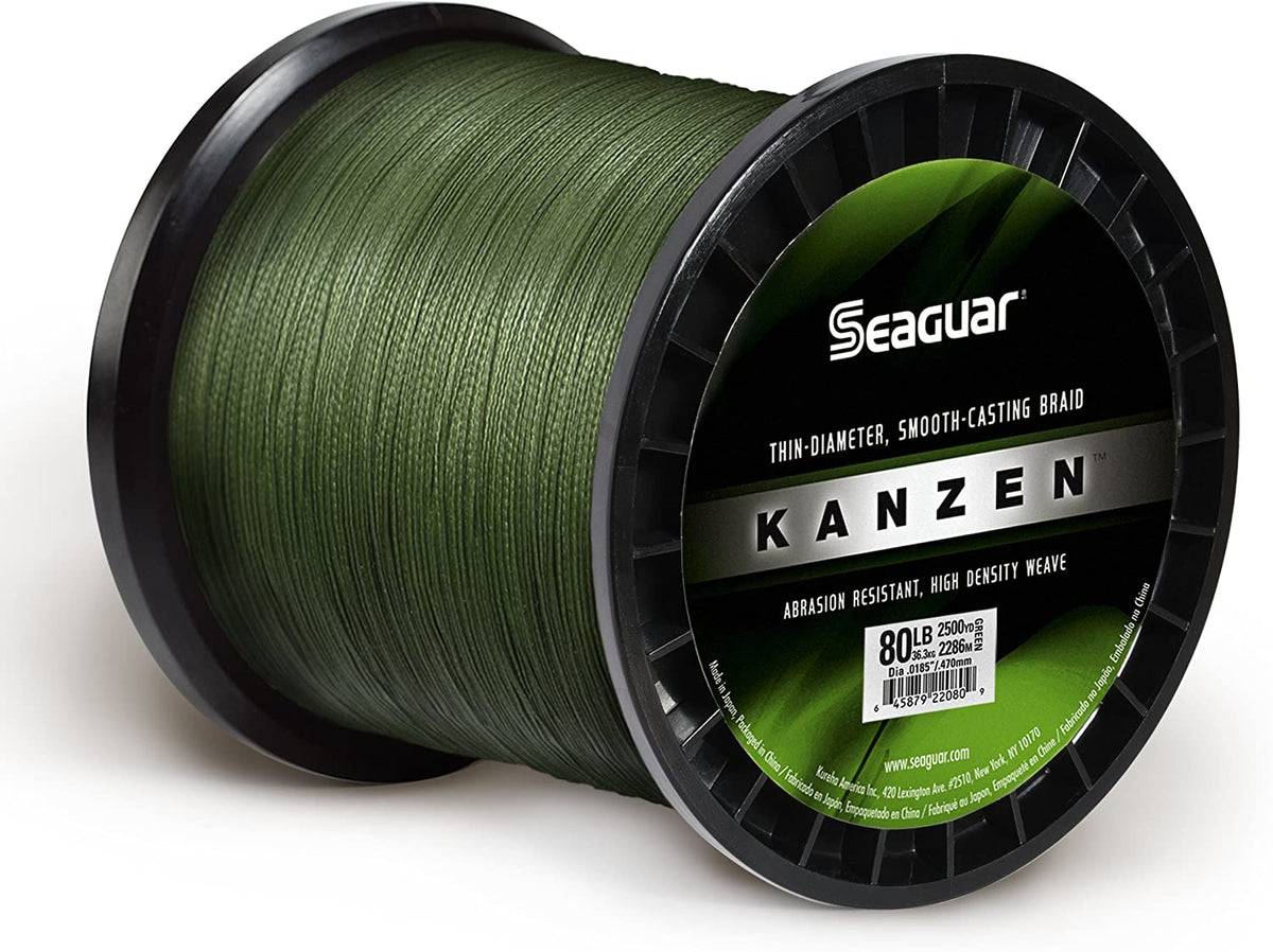 10 lb braided fishing line Seaguar Kanzen Braid Fishing Line, 10lb, 2500yd Spool, Green