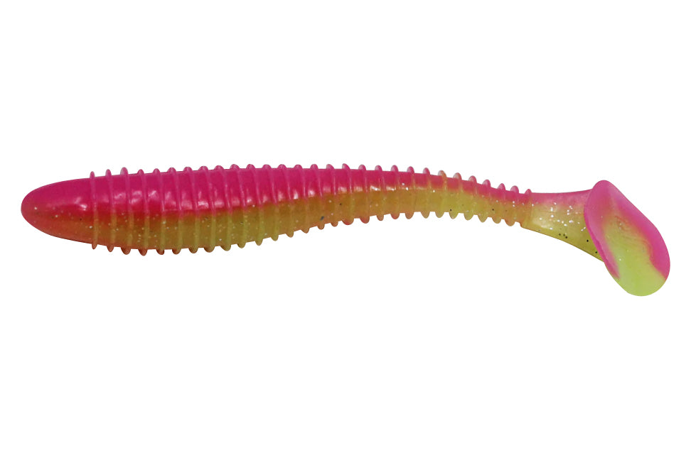 Kettle Creek Shads Soft Plastic Paddle Tail Swimbait, 4, Pink