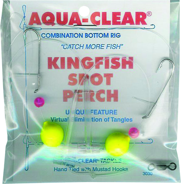 Spot Fish Rigs Aqua Clear Hi/Lo Rig Kingfish /Spot/Perch Float/Red Bead Size 8