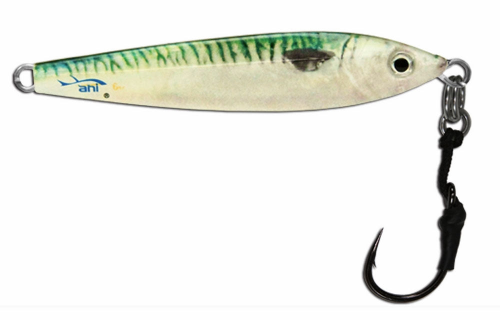 Ahi LDJA-6-MK Live Deception Jigs - 6 oz, Green Mackerel w/Assist Hook