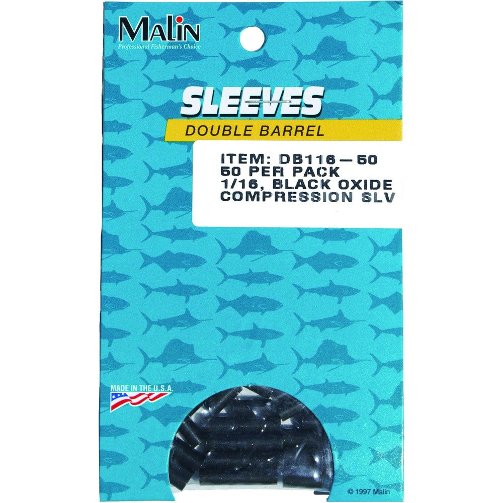 Malin Double Sleeve, Black 300-480lb, 1/16" ID, 50 pk