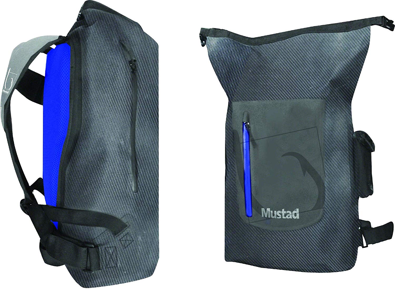 Mustad Dry Backpack 30 Liter Side Access, Dark Grey/Blue 500D Tarpaulin PVC