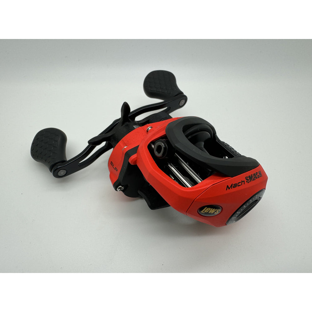 Lew's MHS1SH Mach Smash Speed Spool SLP Baitcast Reel, RH Black/Red Used No Box