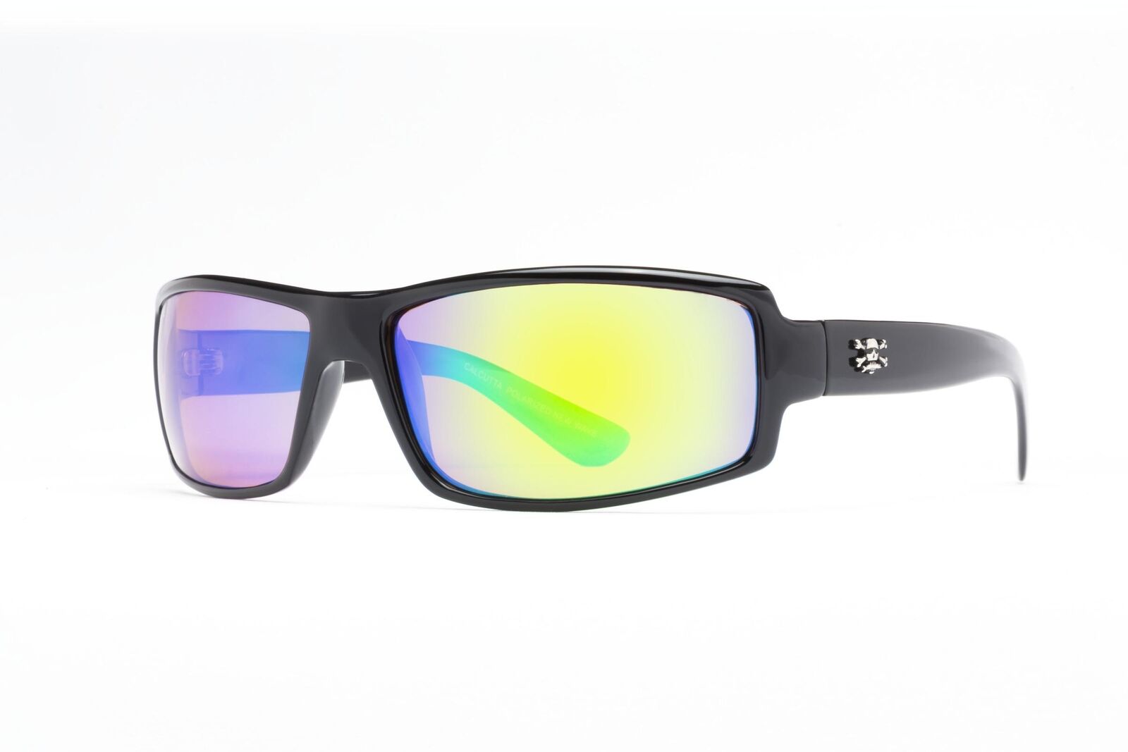 Calcutta Norton Polarized Sunglasses Matte Black Frame/Green Mirror Lens