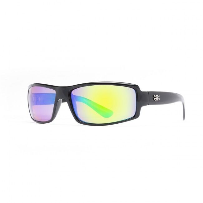Calcutta Whitehaven Polarized Sunglasses Shiny Black Frame/Green Mirror Lens