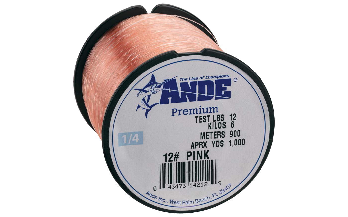 Ande Monofilament Line (Pink, 50 -Pounds Test, 1/4# Spool)