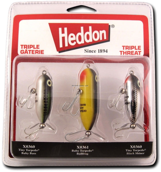 Heddon Triple Threat Lure 3Pk, 1-7/8", 2-1/2", 1-7/8", 1/4, 3/8 , 1/4 oz , Multi