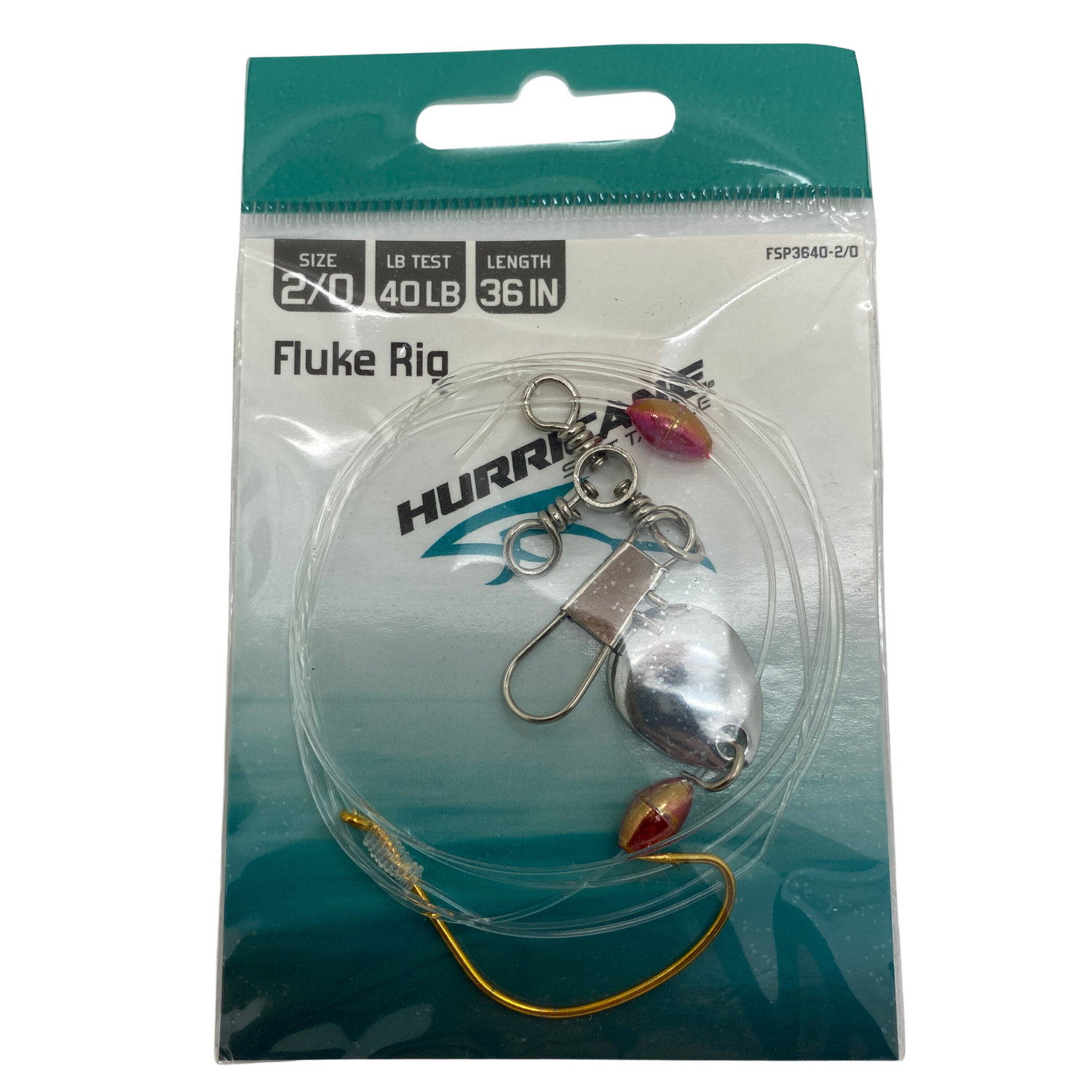 Hurricane Fluke Rig Wide Gap Spinner 3-Way Swivel, Size 2/0, 36