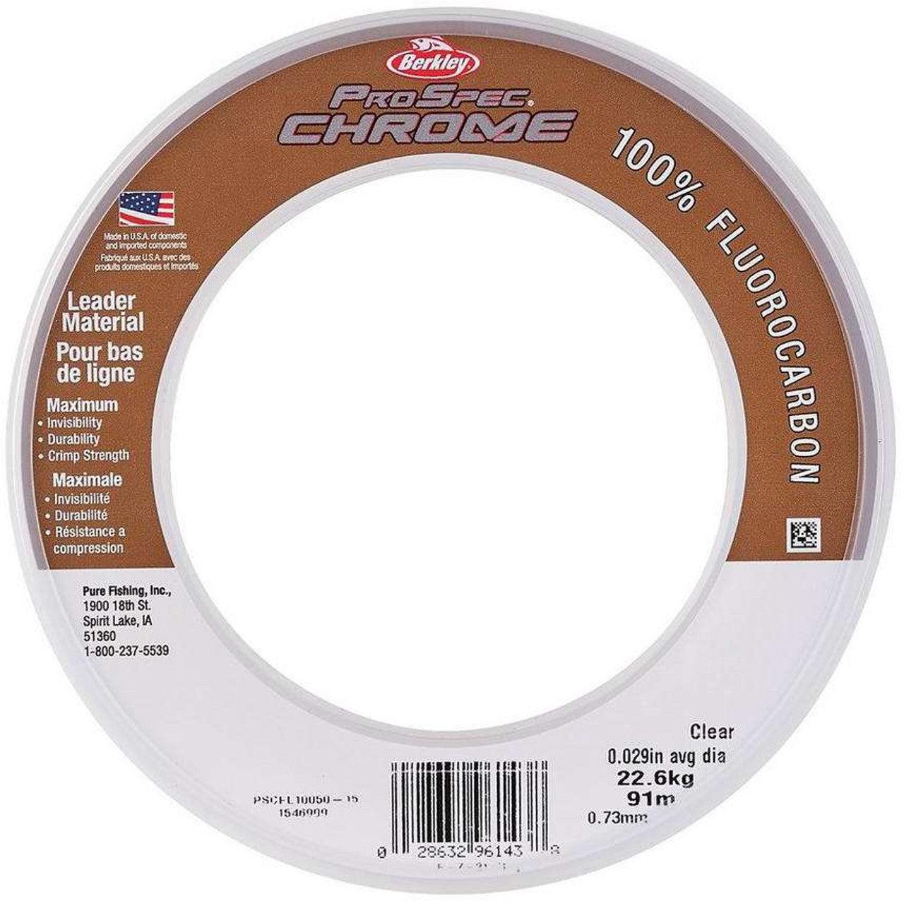 Berkley ProSpec Chrome 100% Fluoro Leader, Leader 50lb 100yd
