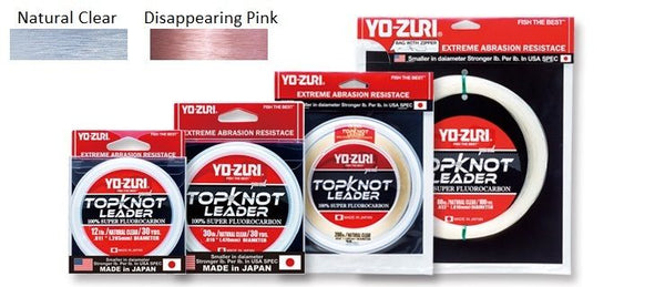 Yo-Zuri TopKnot Fluorocarbon Leader (8-200lb, 30/100yd, Clear/Pink)