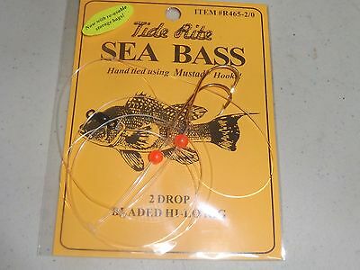Tide Rite Sea Bass 2-Drop Beaded Hi-Lo Rig Baitholder Hooks
