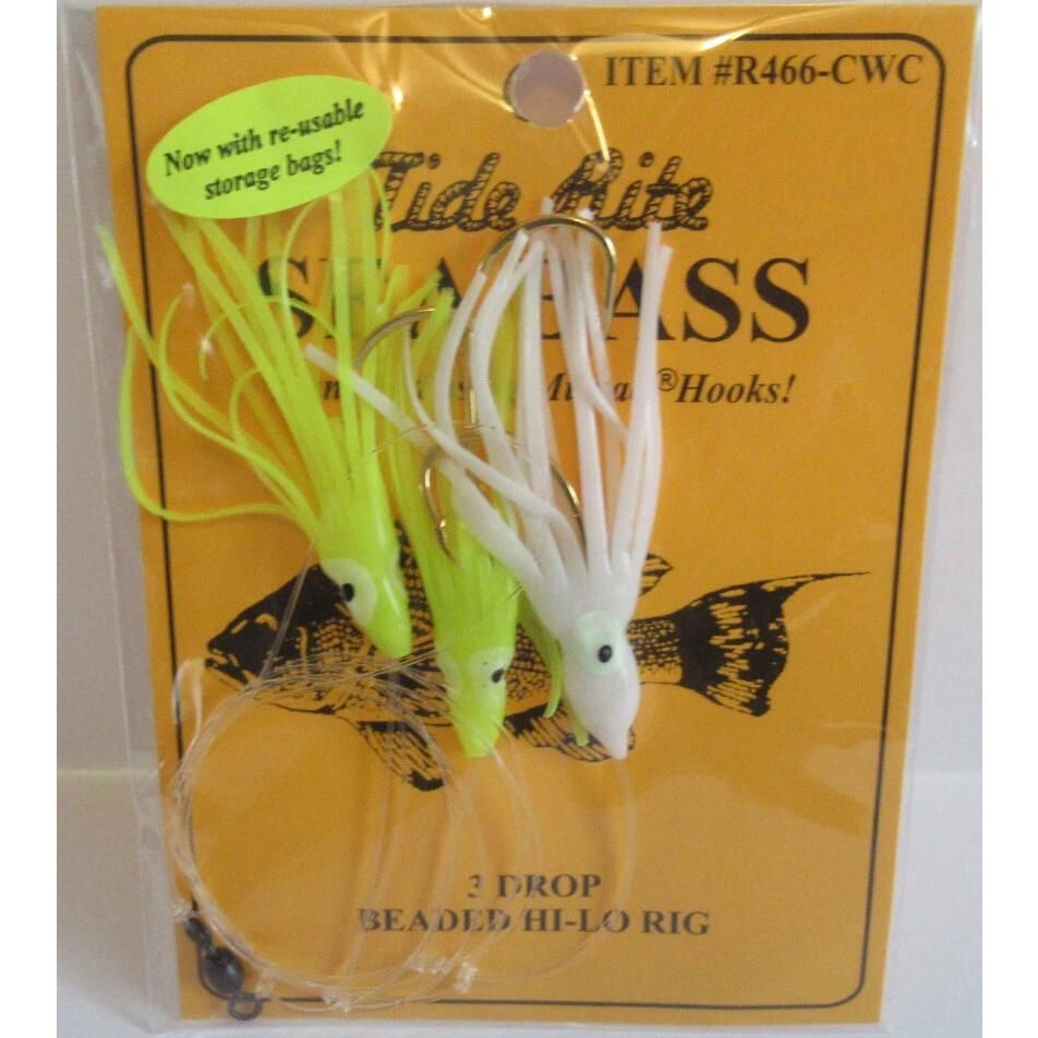 Tide Rite Skirted 3 Drop Hi Lo Seabass Rigs