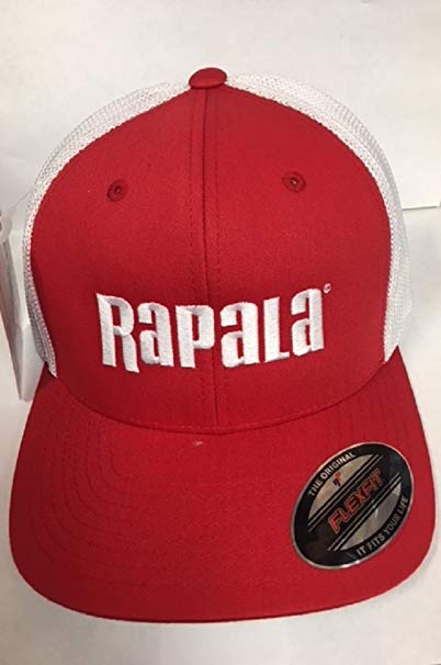 Rapala Lure Flex Fit Cap Red/White Mesh, Center Logo