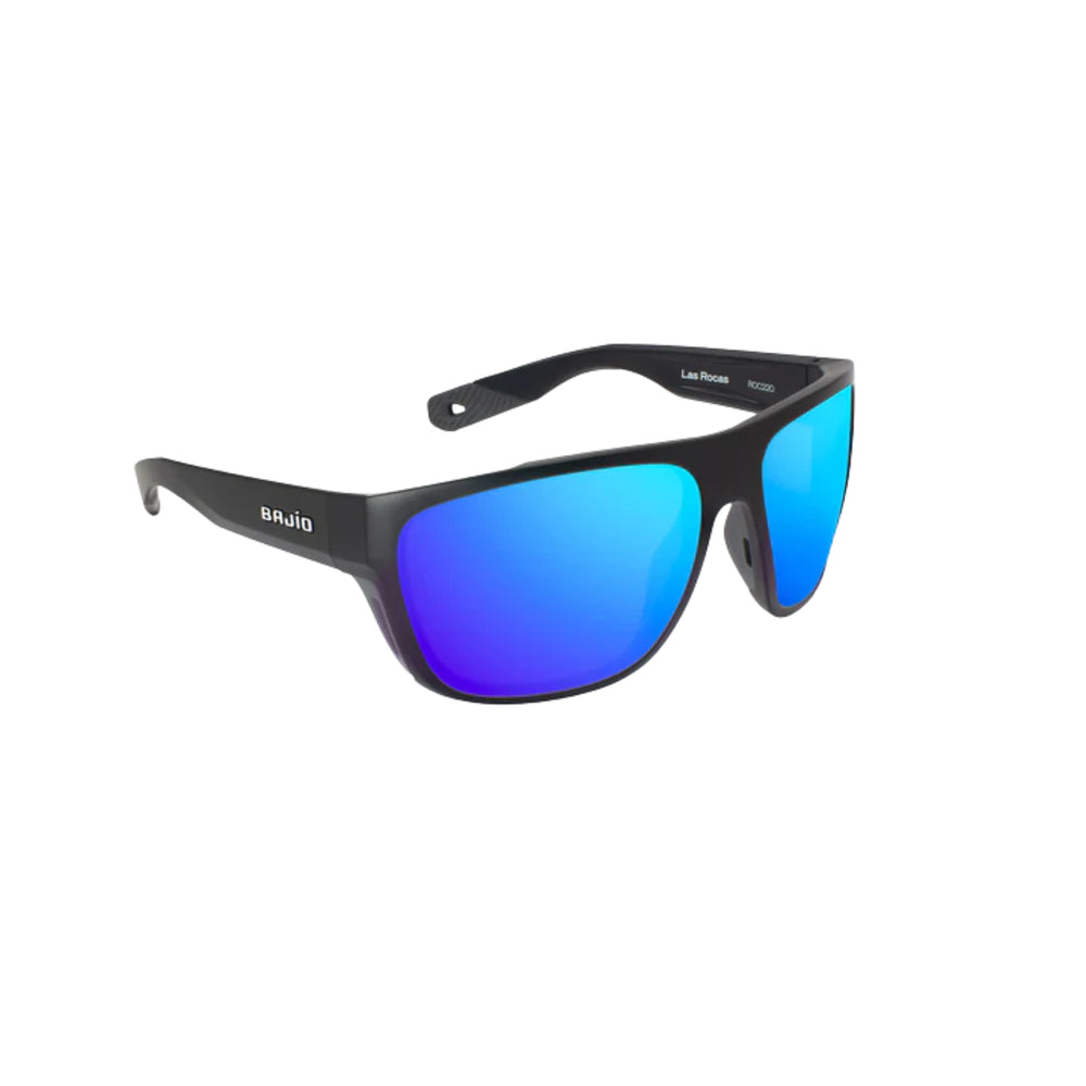 Bajio Las Rocas Black Matte / Blue Mirror Lens Sunglasses