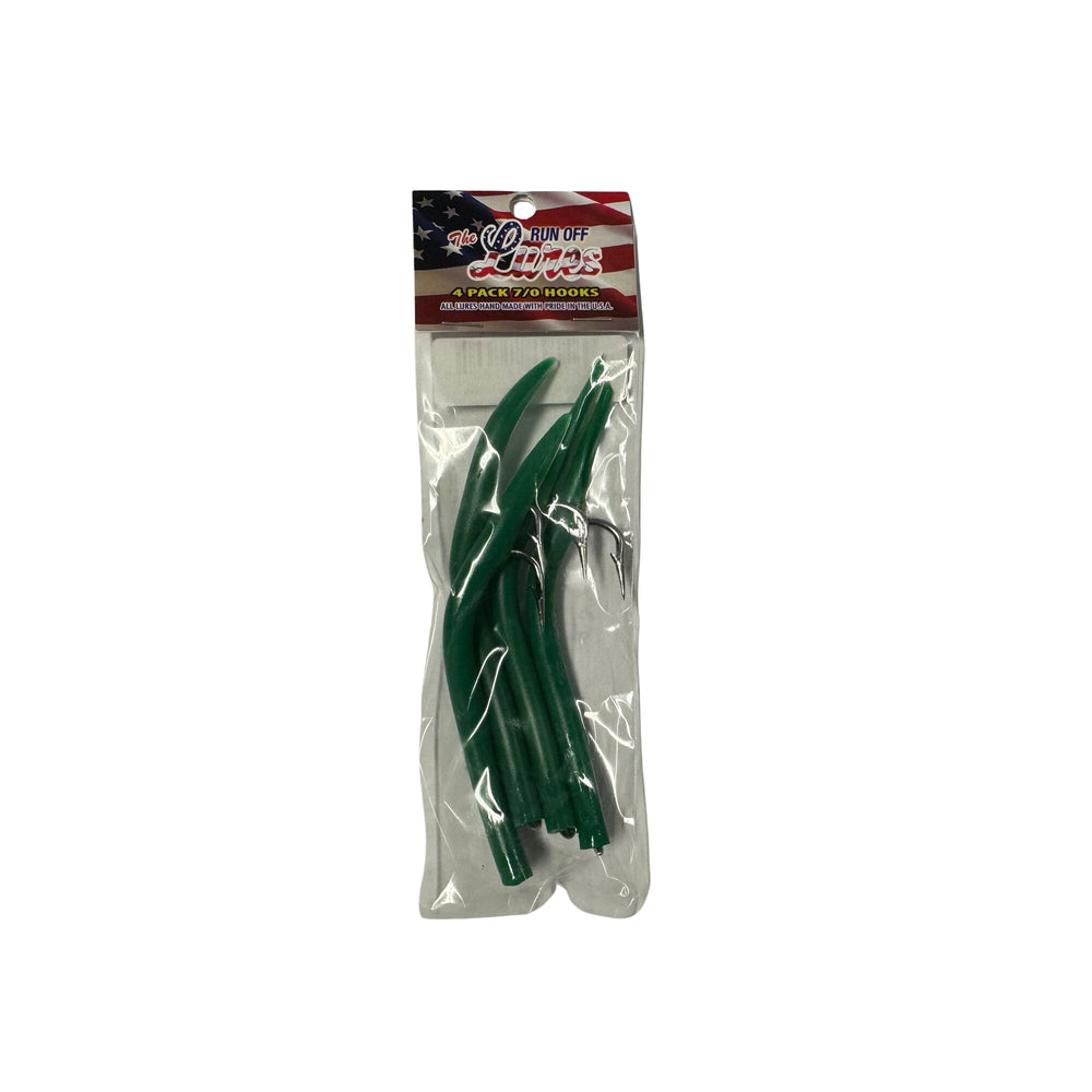 Run Off Lures 4pk 9/0 Dark Green Replacement Hooks