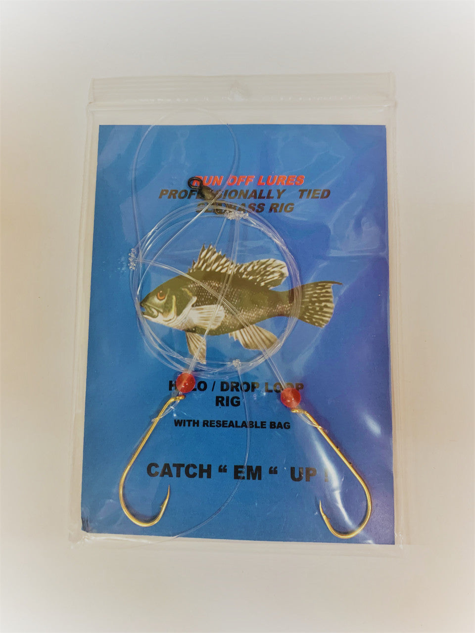 Run Off Lures Pro Hi/Lo Dropper Loop Rig for Sea Bass/Porgy with 2 Large Hooks