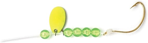 Sea Striker Snelled Hooks 4pk Sz 4 Gold Wide Gap, Chartreuse