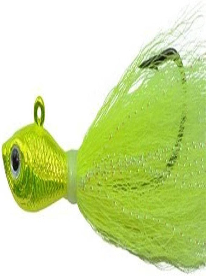 Spro Prime Bucktail Jigs Fluke (1/4oz - 8oz, Chart/Pink/Green/White)