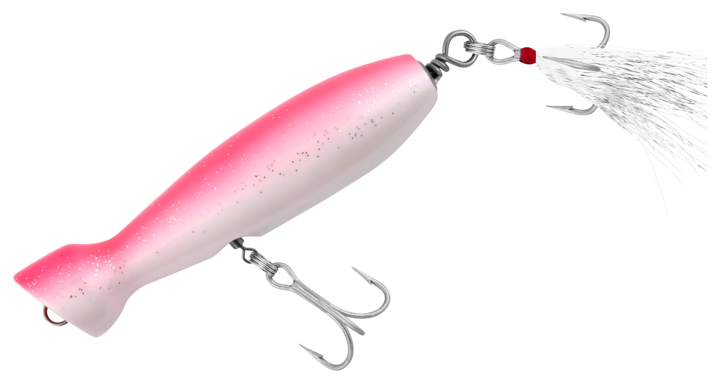 Tsunami Wood Timber Bottle Style Popper Lure 4 1/2" Pink/White Belly 1 1/2oz